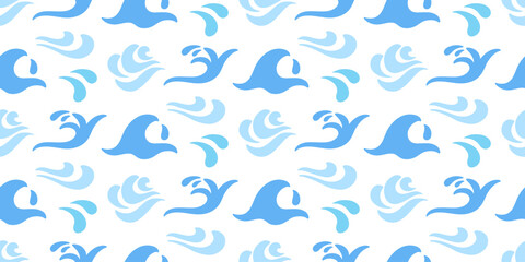 Blue Ocean Waves Seamless Pattern Sea Ornament