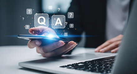 Technology Communication Digital Online Q&A Question Answer Support Business Assistance