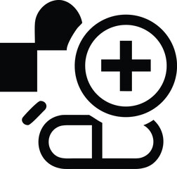 Fototapeta premium Pharmacy Icon Cross And Pill Symbol