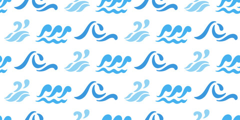 Blue Ocean Waves Seamless Pattern Sea Ornament