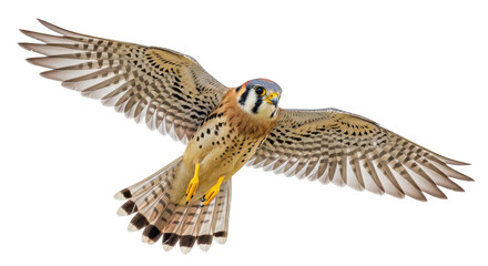 Isolated American Kestrel Flying