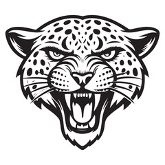 Tiger head vector illustration with wildcat tattoo style design