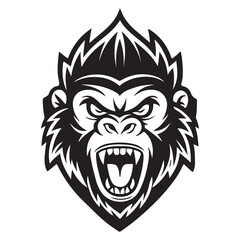 gorila head mascot tattoo vector illustration tribal wild animal face symbol icon