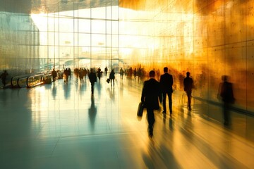 Busy modern business hub