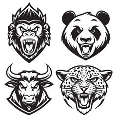 Animal head vector illustration with bold wild animal style design