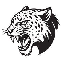 Leopard and Tiger Head Vector Illustration in Wild Silhouette Style