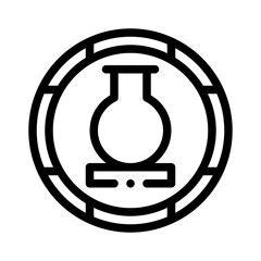 chemical symbol line icon