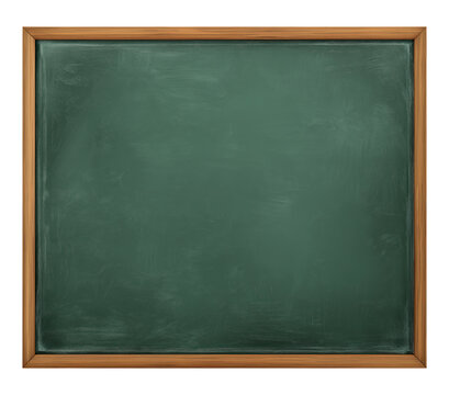Blank Classic framed green writing board chalkboard isolated on png transparent background
