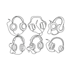 Headphones in various positions