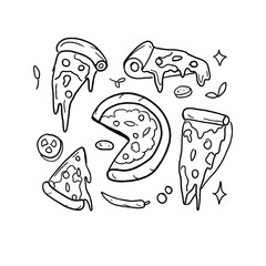 Pizza slices doodles
