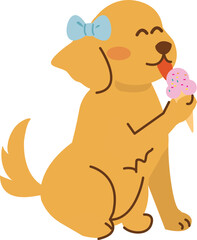 아이스크림먹는 강아지