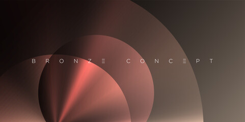 Abstract metallic bronze design with concentric circular shapes and smooth gradients. Perfect for premium branding, modern digital artworks, elegant presentations, and high-end creative visuals.