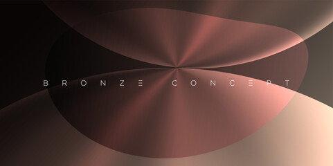 Abstract metallic bronze vector featuring radial glow gradients and smooth curved shapes. Perfect for elegant branding, luxury digital artworks, premium presentations, and modern design visuals.