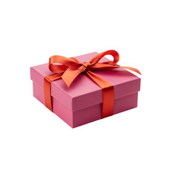 Obraz premium Elegant gift box with satin ribbon bow, isolated on white background—perfect for birthdays, holidays, weddings, surprises, celebrations, festive packaging, and seasonal promotions.