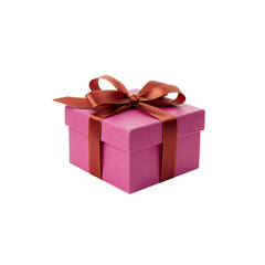 Obraz premium Elegant gift box with satin ribbon bow, isolated on white background—perfect for birthdays, holidays, weddings, surprises, celebrations, festive packaging, and seasonal promotions.