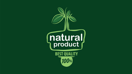 Vector logo of a natural product, hand-drawn in an artistic style