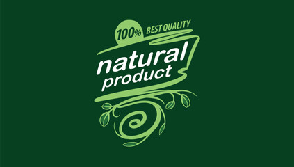 Vector logo of a natural product, hand-drawn in an artistic style