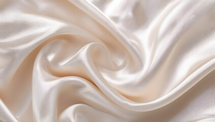 Elegant cream white silk fabric background with smooth folds and luxurious texture