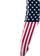 United states of America flag with brush paint texture isolated on png or transparent background. United states of America flag with transparent background.