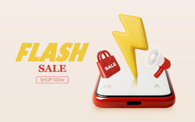 Shopping bag and mobile phone for sale banner