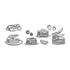 Stacked Pancakes with Fruit