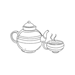 Teapot and cup illustration