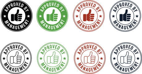 Obraz premium Approved by management stamp vector graphic design elements collection