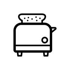 シンプルな線画スタイルのトースターアイコン（白背景・ベクターデザイン）
