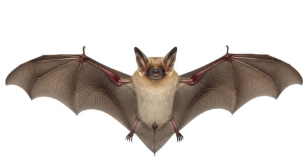 Isolated Bat with Spread Wings