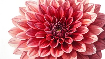 Obraz premium Close up of a vibrant red dahlia flower with intricate petal details