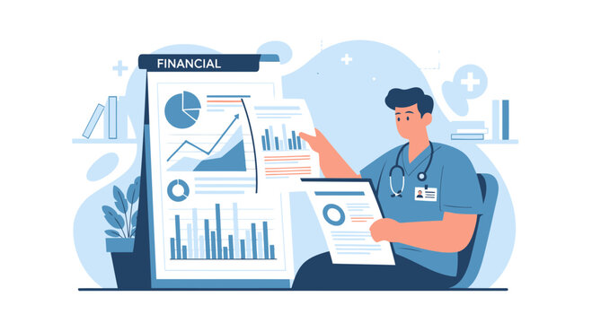 Healthcare Financial Analysis And Budgeting With Medical Professional Reviewing Data