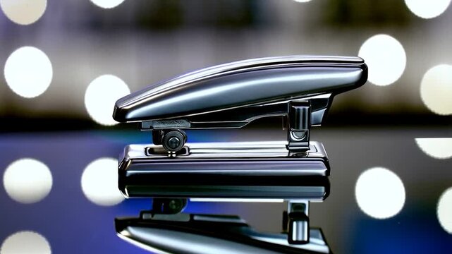 Chrome stapler close up