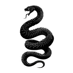 Obraz premium Snake graphic icon. Snake black silhouette isolated on white background. Vector illustration