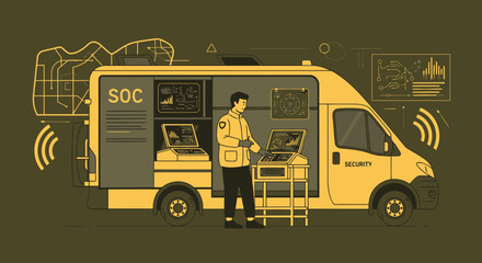 Mobile Security Operations Center Van Providing Advanced Cybersecurity Solutions