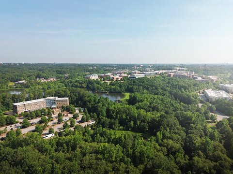 Aerial view of the North Carolina State University Centennial campus