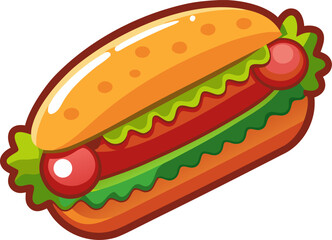 fast food illustration Meatball Sub