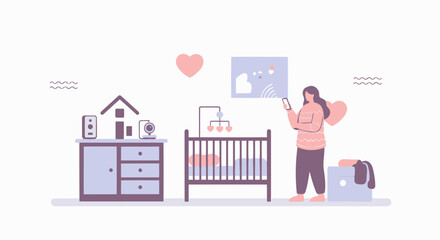 Expecting Mother Monitors Baby's Nursery With Smart Home Technology Integration