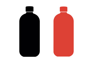 Water bottle vector illustration black and red