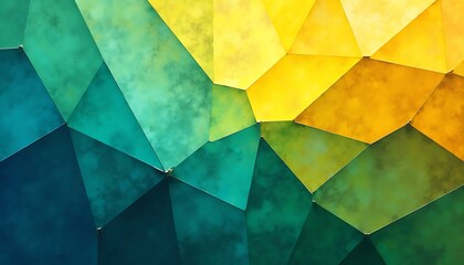 Abstract geometric pattern with teal green and yellow gradient colors