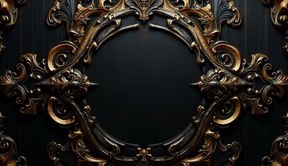 Elegant Gold Ornate Frame on Dark Background