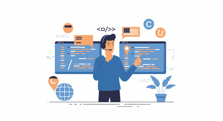 Global Technical Support: International Software Developer Helping Remote Code Debugging