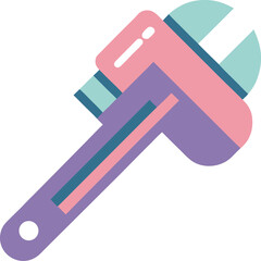 Minimal Pipe Wrench Outline – Pastel Line Art for Plumber, Maintenance, or Construction