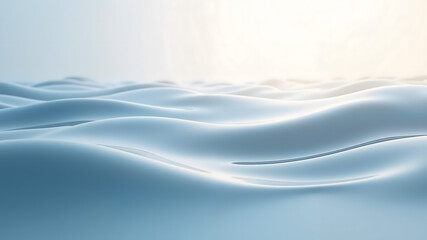 Obraz premium Translucent waves of liquid flow gracefully under soft light highlighting their smooth contours in a serene setting 
