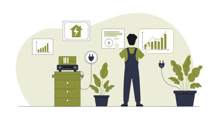 Innovative Smart Home Energy Management Display Interface Illustration Concept