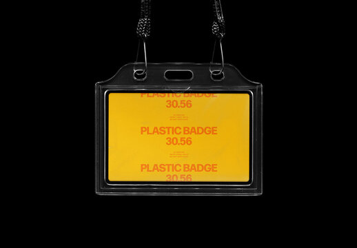 Plastic Badge Scanned Version Mockup