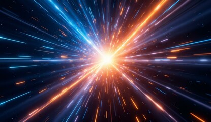 Fototapeta premium Dynamic Light Trails Converging in a Cosmic Vortex