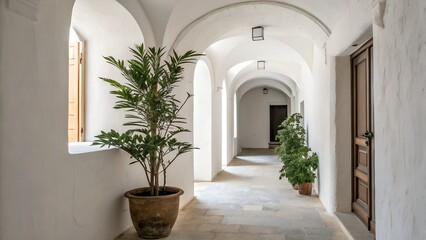 Courtyard Of A Church In A Village, Ai Generated