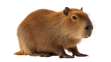 Fototapeta premium Capybara Isolated on Transparent Background 