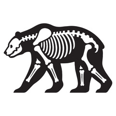 Form and function of a giant – Bear skeleton silhouette combined with artistic Bear skeleton vector – Bear skeleton illustration

