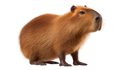 Fototapeta premium Capybara Isolated on Transparent Background 
